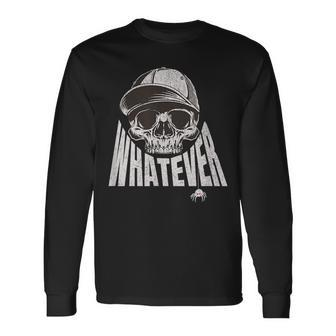 Trending Whatever Skull Embodies Rebelion And Indifference Long Sleeve T-Shirt T-Shirt | Mazezy