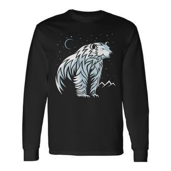 Tribal Polar Bear Tattoo Style Long Sleeve T-Shirt | Mazezy