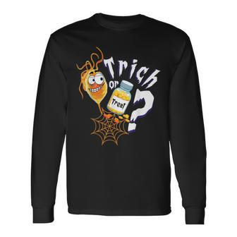 Trick Or Treat Microbiology Halloween Medical Lab Science Long Sleeve T-Shirt - Monsterry UK