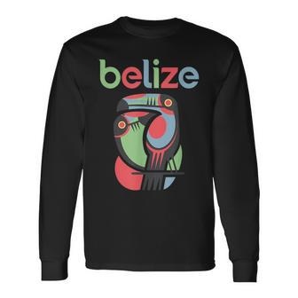 Tropical Summer Toucan Bird Colorful Belize Souvenir Long Sleeve T-Shirt - Monsterry CA