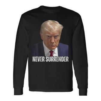 Trump Shot Donald Trump Shot Never Surrender Long Sleeve T-Shirt - Monsterry