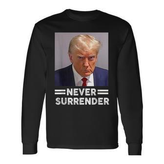 Trump Shot Never Surrender Trump Vote 2024 Long Sleeve T-Shirt | Mazezy