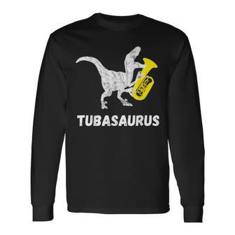 Tuba Dinosaur Musician Tubaist Dino Tuba Player T-Rex Long Sleeve T-Shirt | Mazezy
