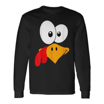 Turkey Face Thanksgiving Day 2023 Matching Family Costume Long Sleeve T-Shirt | Mazezy