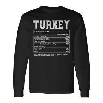 Turkey Nutritional Facts Thanksgiving Food Recipe Family Long Sleeve T-Shirt - Seseable