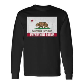 Twentynine Palms California Distressed Ca Republic Flag Long Sleeve T-Shirt | Mazezy