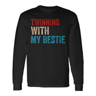 Twinning With My Bestie Boy Spirit Week Twin Day Best Friend Long Sleeve T-Shirt - Seseable