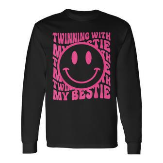 Twinning With My Bestie Spirit Week Twin Day Best Friend 70S Long Sleeve T-Shirt - Seseable