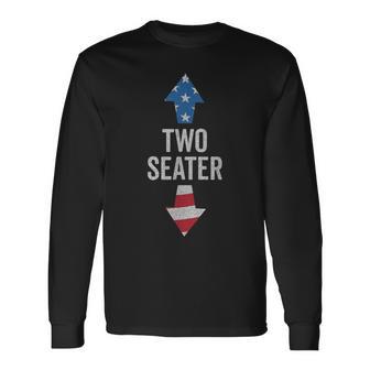 Two Seater Usa 4Th July 2023 White Trash Party Attire Long Sleeve T-Shirt - Monsterry