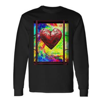 Tye Dye Window To Your Heart Long Sleeve T-Shirt | Mazezy