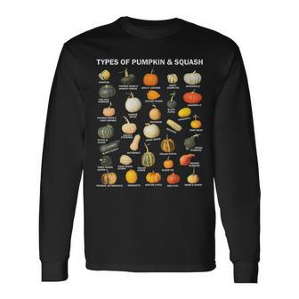 Types Of Pumpkin And Squash Autumn Halloween Thanksgiving Squash Long Sleeve T-Shirt | Mazezy