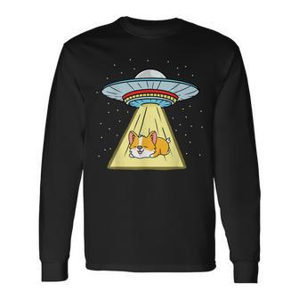 Ufo Abduction Sleeping Corgi Long Sleeve T-Shirt T-Shirt | Mazezy