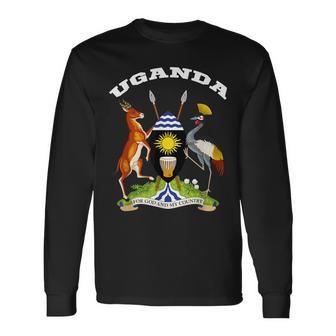 Uganda Coat Of Arms Flag Souvenir Kampala Long Sleeve T-Shirt | Mazezy