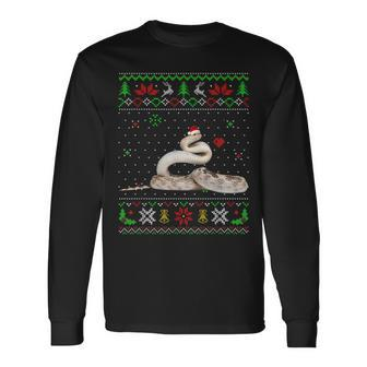 Ugly Christmas Pajama Sweater Snake Animals Lover Long Sleeve T-Shirt - Monsterry