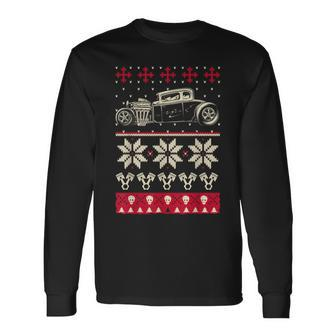 Ugly Hot Rod Christmas Sweater Long Sleeve T-Shirt | Mazezy