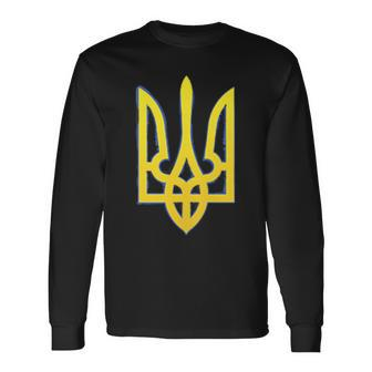 Ukraine Trident Zelensky Military Emblem Symbol Patriotic Long Sleeve T-Shirt - Thegiftio UK