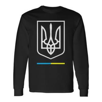 Ukrainian Tryzub Symbol Ukraine Trident Long Sleeve T-Shirt T-Shirt | Mazezy