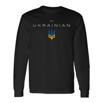 I Am Ukrainian I Am From Ukraine Trident Flag Long Sleeve T-Shirt | Mazezy