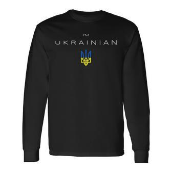 I Am Ukrainian I Am From Ukraine Trident Flag Trident Symbol Long Sleeve - Monsterry UK
