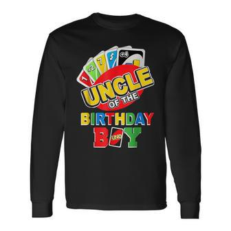 Uncle Of The Birthday Boy Uno Dad Papa Father 1St Bday Long Sleeve T-Shirt | Mazezy