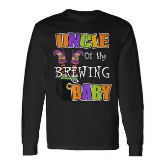 Uncle Of Brewing Baby Halloween Theme Baby Shower Spooky Long Sleeve T-Shirt - Monsterry DE