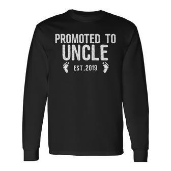 Uncle To Be Promoted To Uncle Est 2019 Long Sleeve T-Shirt | Mazezy