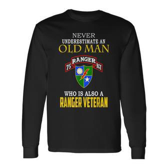 Never Underestimate A 75Th Ranger Ranger Veteran Christmas Long Sleeve T-Shirt - Seseable