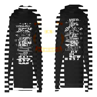 Never Underestimate A Black Queen Born In July 1957 Black Queen Long Sleeve T-Shirt T-Shirt | Mazezy