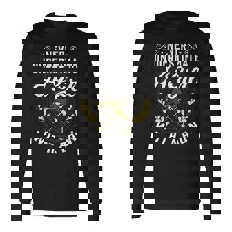 Never Underestimate A Girl With A Bow Archery Archery Long Sleeve T-Shirt T-Shirt | Mazezy