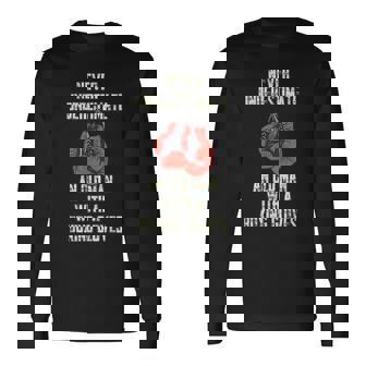 Never Underestimate An Old Man With Boxing Gloves Long Sleeve T-Shirt - Seseable