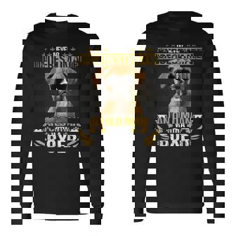 Never Underestimate An Old Man With Picture A Boxer Dog Long Sleeve T-Shirt - Seseable