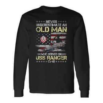 Never Underestimate An Old Man Who Served Onuss Ranger Cv61 Long Sleeve T-Shirt - Seseable