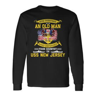 Never Underestimate Uss New Jersey Bb62 Battleship Long Sleeve T-Shirt - Seseable
