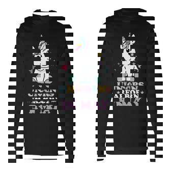 Unicorns Born In May For Princesses Birthday Party Long Sleeve T-Shirt | Mazezy