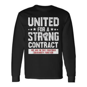 United For A Strong Contract Uaw Union Strike Uaw Strong Long Sleeve T-Shirt - Seseable