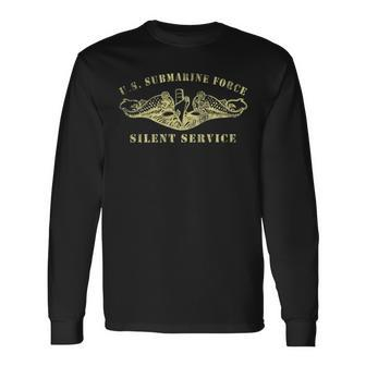 Us Navy Submarine Veteran Silent Service Vintage Long Sleeve T-Shirt | Mazezy