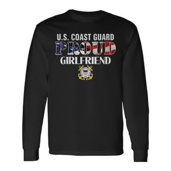 Us Proud Coast Guard Girlfriend With American Flag Veteran Veteran Long Sleeve T-Shirt T-Shirt | Mazezy