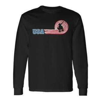 Usa American Skateboarding Team 2021 Skater American Flag Skateboarding Long Sleeve T-Shirt T-Shirt | Mazezy