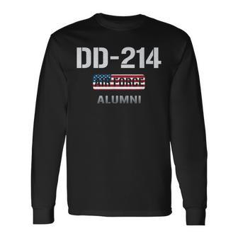 Usa Flag Dd214 Us Air Force Veteran Alumni Vintage Long Sleeve T-Shirt T-Shirt | Mazezy