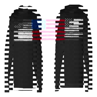 Usa Flag Of United States Of America Usa Flag Long Sleeve T-Shirt - Monsterry