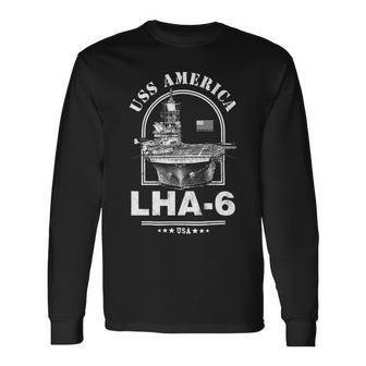 Uss America Lha-6 Long Sleeve T-Shirt - Monsterry