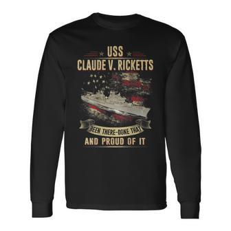Uss Claude V Ricketts Ddg5 Long Sleeve T-Shirt | Mazezy