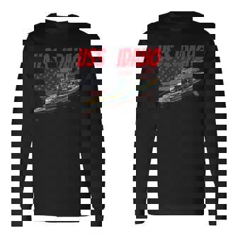 Uss Idaho Bb-42 Ww2 War Veteran Battleship Grandpa Dad Son Long Sleeve T-Shirt - Thegiftio
