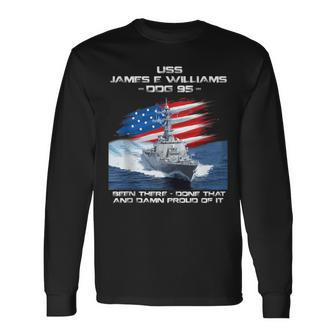 Uss James E Williams Ddg-95 Destroyer Ship Usa Flag Veteran Long Sleeve T-Shirt - Thegiftio UK