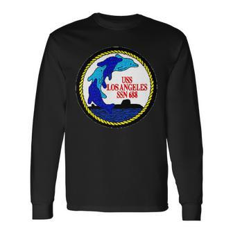 Uss Los Angeles Ssn-688 Nuclear Attack Submarine Long Sleeve T-Shirt | Mazezy