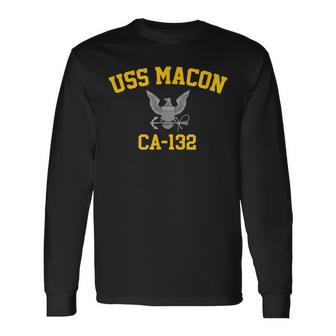 Uss Macon Ca132 Long Sleeve T-Shirt | Mazezy