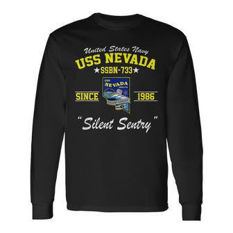 Uss Nevada Ssbn733 Long Sleeve T-Shirt T-Shirt | Mazezy