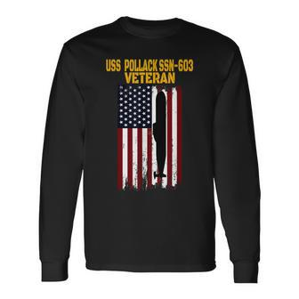 Uss Pollack Ssn-603 Submarine Veterans Day Father's Day Long Sleeve T-Shirt | Mazezy
