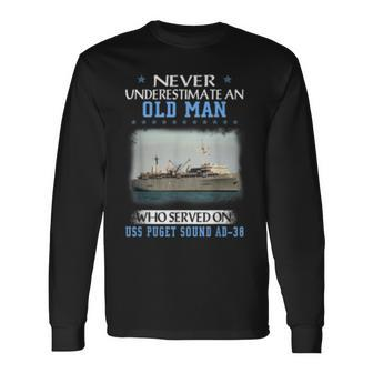 Uss Puget Sound Ad38 Long Sleeve T-Shirt T-Shirt | Mazezy