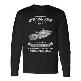 Uss San Jose Afs7 Long Sleeve T-Shirt | Mazezy